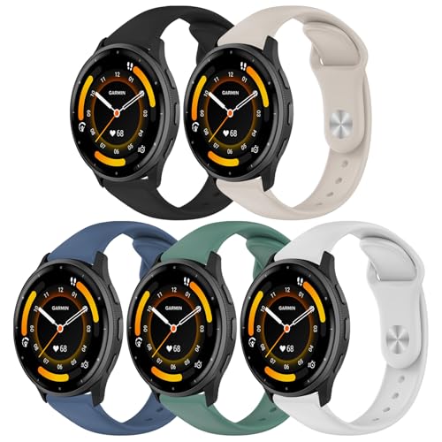 Pack 5 correas de silicona 22mm compatibles Garmin miniatura 1