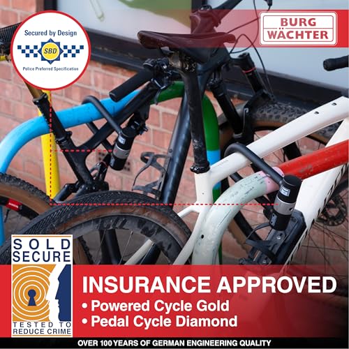 Burg Wachter 200D Duo Keyed Alike 16Mm Heavy Duty D-Lock Padlock – Sold Secure Diamond & Gold Rated Bike & Motorcycle Security Lock - 2