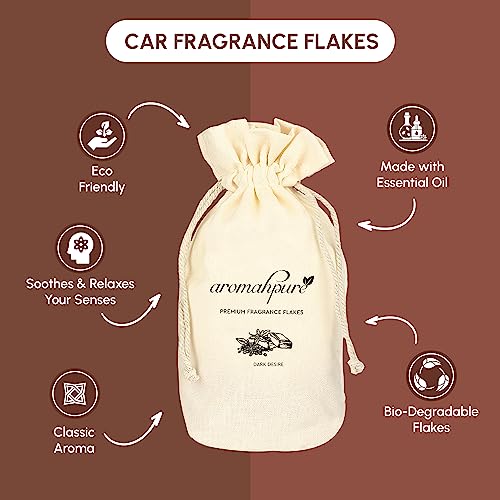 Image of Aromahpure Premium Car Perfume Fragrance Flakes -Dark Desire,`Coffee, Chocolate' Luxury Car Air Freshener made Organically with Essential Oil, Grains, and Flakes -50Gms, Smoke free your car for 30days