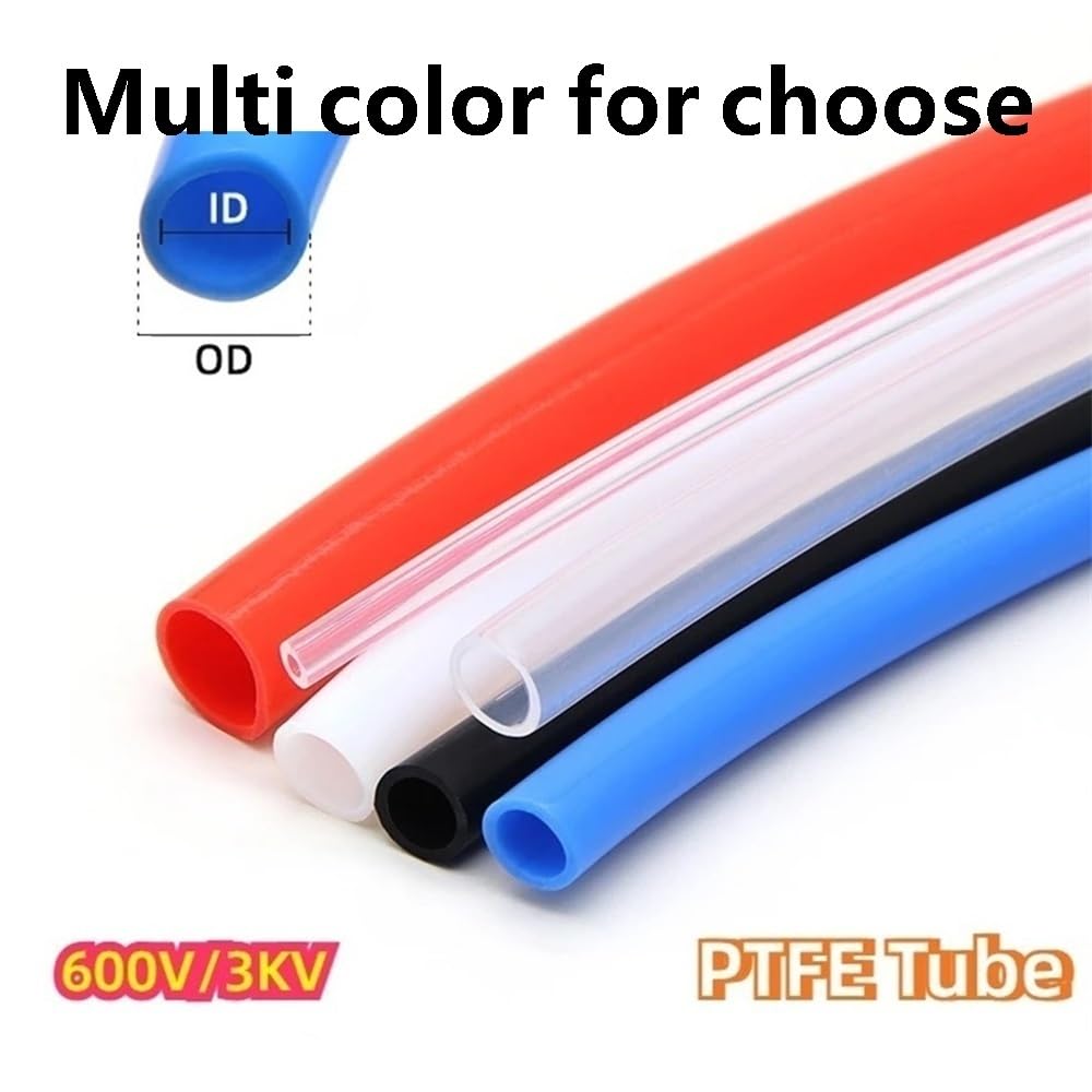 Tubos de PTFE, Tubo de PTFE for impresora 3D, ID 2,5 mm x OD 4 mm F46 Manguera de tubo de PTFE, resistencia a la temperatura 1/2/5/10M 600V Tubo de PTFE for impresora 3D(Black,2.5mm x 4mm 10 Meters)