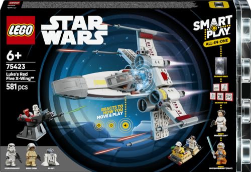 LEGO Star Wars SMART Play: Lukes Rot Fünf X-Wing - Interaktives All-in-1 Spielset mit SMART Brick