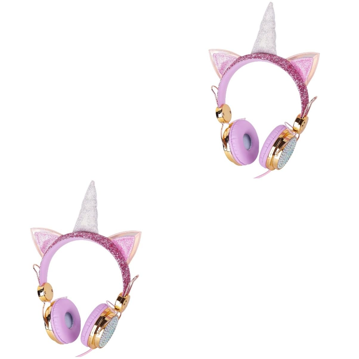 Didiseaon 2piezas Auriculares Infantiles con Micrófono y Diseño De Unicornio Ajustables y Limitados para Proteger La Audición Compatibles con Smartphones y Tabletas para Viajes y Uso