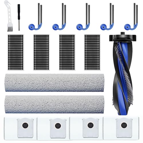 Lot de 19 pièces de rechange T90 Omni pour aspirateur robot ECOVACS DEEBOT T90 Omni / T90 PRO Omni, kits d'accessoires de rechange avec 1 brosse principale, 6 brosses latérales, 4 filtres, 2 rouleaux
