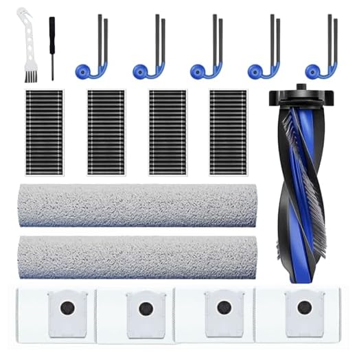19 Stück T90 Omni Ersatzteile für ECOVACS DEEBOT T90 Omni / T90 PRO Omni Roboter-Staubsauger, Ersatzzubehör-Sets mit 1 Hauptbürste, 6 Seitenbürsten, 4 Filter, 2 Wischrollen, 4 Staubbeutel