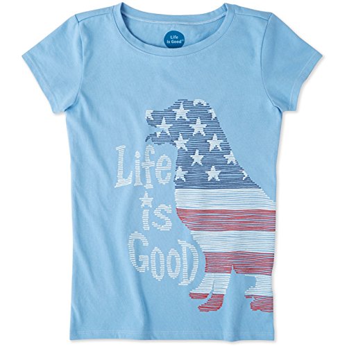 Life is Good Girls Crusher Graphic T-Shirts Collection,Outdoors,Powder Blue,X-Large