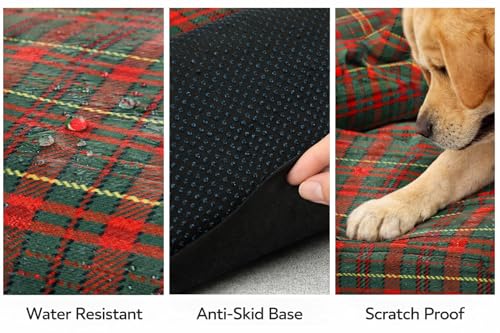 Image of SITSNOOZE Medium Dog Bed (5 to 10kg) for Beagle, Pug, French Bulldog - Extra Soft Washable Lounger Cushion, Orthopedic Mattress, Waterproof Anti-Slip Base Luxury Cotton Pet Bed (Print 7, M)