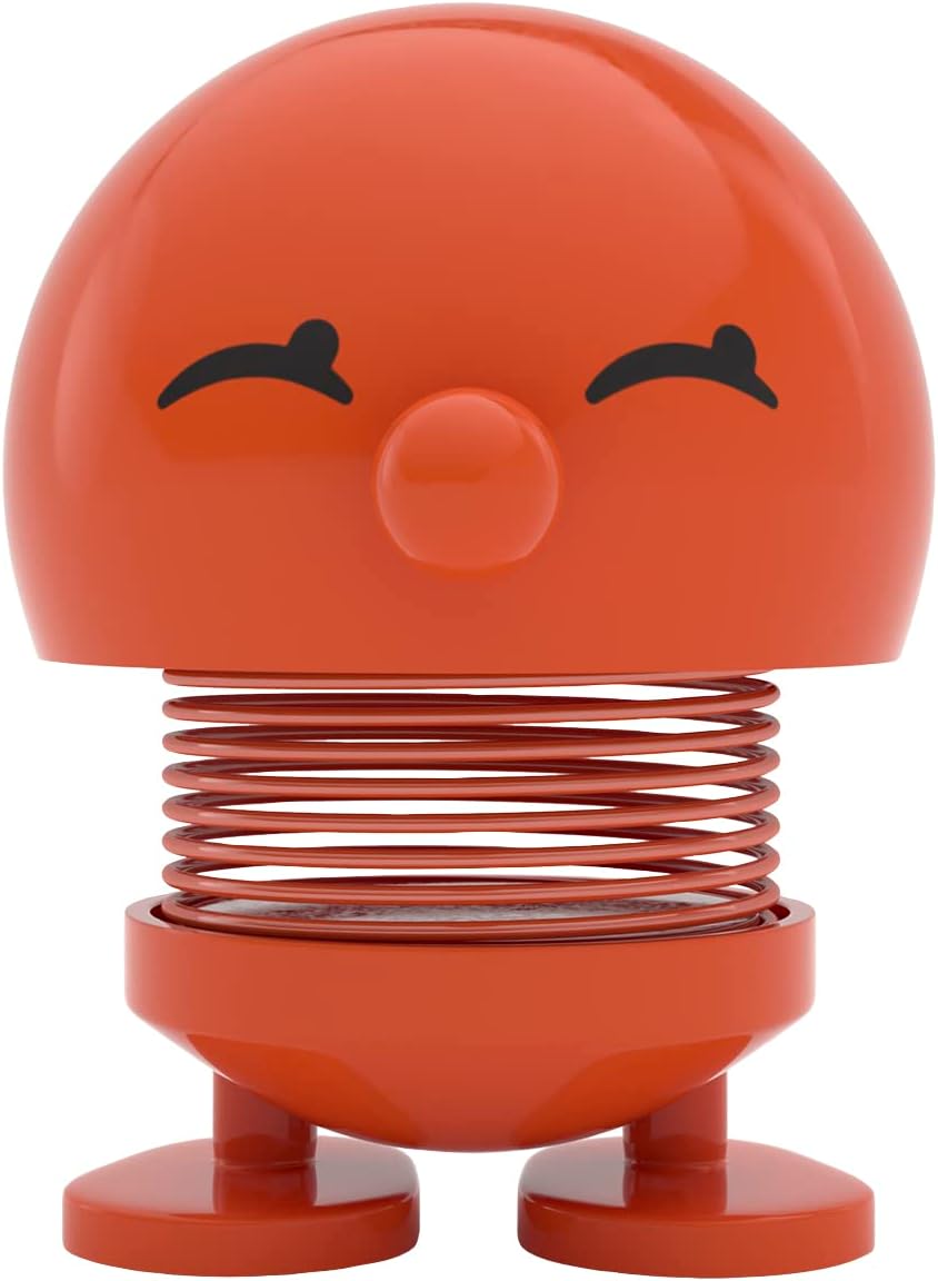 Classic Bimble, Home Decor Ornament - Danish Design, Plastic W/Metal Spring, Small- Creates Cheerful Movement- (Orange)