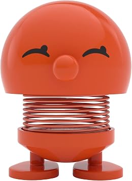 Hoptimist Classic Bimble, Home Decor Ornament - Danish Design, Plastic W/Metal Spring, Small- Creates Cheerful Movement- Orange