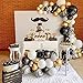 DUBEDAT 113Pcs Black Gold Balloon Garland Kit Black White Gold Marble Balloons Arch for Birthday Party New Year wedding Bridal Shower and Graduation Party
