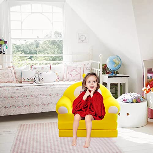Seat Pads For Dining Room Chairs Plush Foldable Kids Sofa Backrest Armchair 2 In 1 Foldable Children Sofa Cute Cartoon Lazy Sofa Children Flip Open Sofa Bed For Living Room Bedroom (Aj, One Size) #TOP1