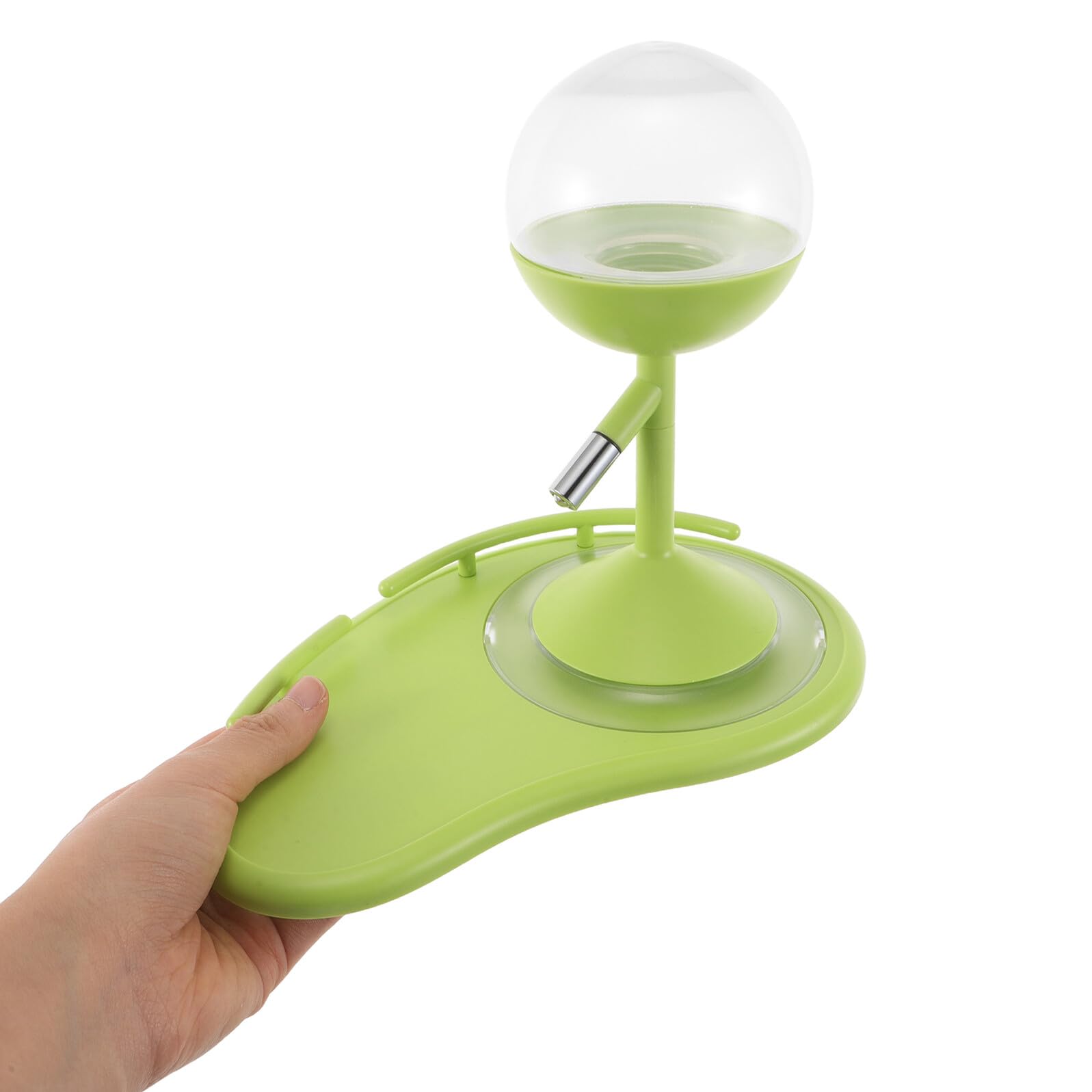 Abbeveratoio per Piccoli Animali Domestici Regolabile 6, 5-12, 5 Cm | Verde, Metallo e Plastica, Interamente Smontabile, Base Zavorrata per Stabilità, per Conigli e Altri Piccoli Animali