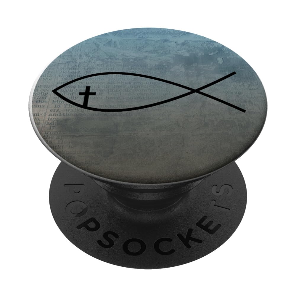 Christian Fish Symbol Ichthys Religious Faith PopSockets Adhesive PopGrip
