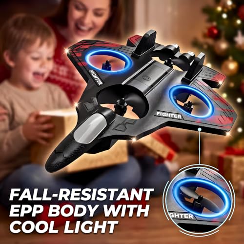 Image of Remote Control Airplane for Kids | RC Airplane Fighter Jet with Light, 360 Flip, Stunt Roll Easy to Fly Stable Jet Fighter Toys for Boys & Adults | Design As Per Stock