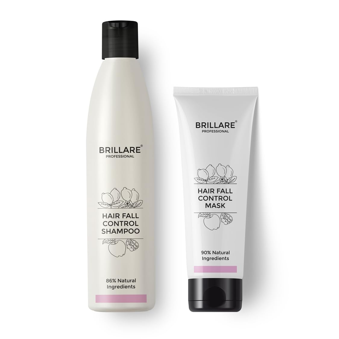 Brillare Professional Hair Fall Control/Anti Hair Fall Natural Shampoo and Mask Combo With Apple, Soya Protein And Lemon (...