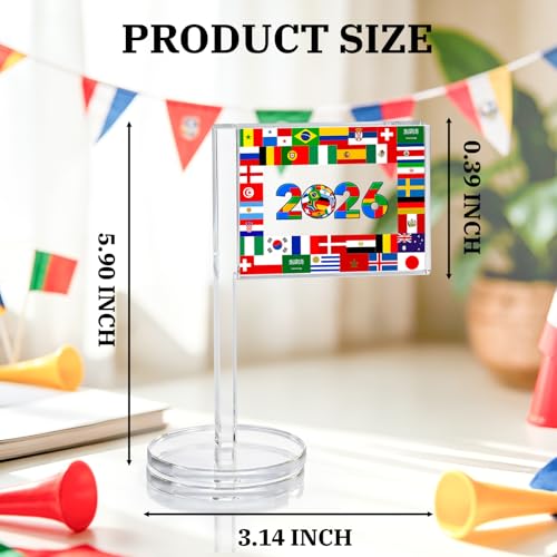 World Soccer Flag Decorations 2026, Soccer Tournament Countries Small Flag Acrylic Sign, International Festival Merchandise Accessories for Desk Table Fan Gathering Events Decor — view 4
