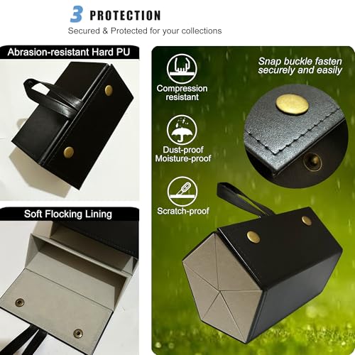 Image of Longjet Glasses Case Travel Sunglasses Organizer Leather Eyeglasses Storage Box Multiple Slots Hanging Eyewear Holder