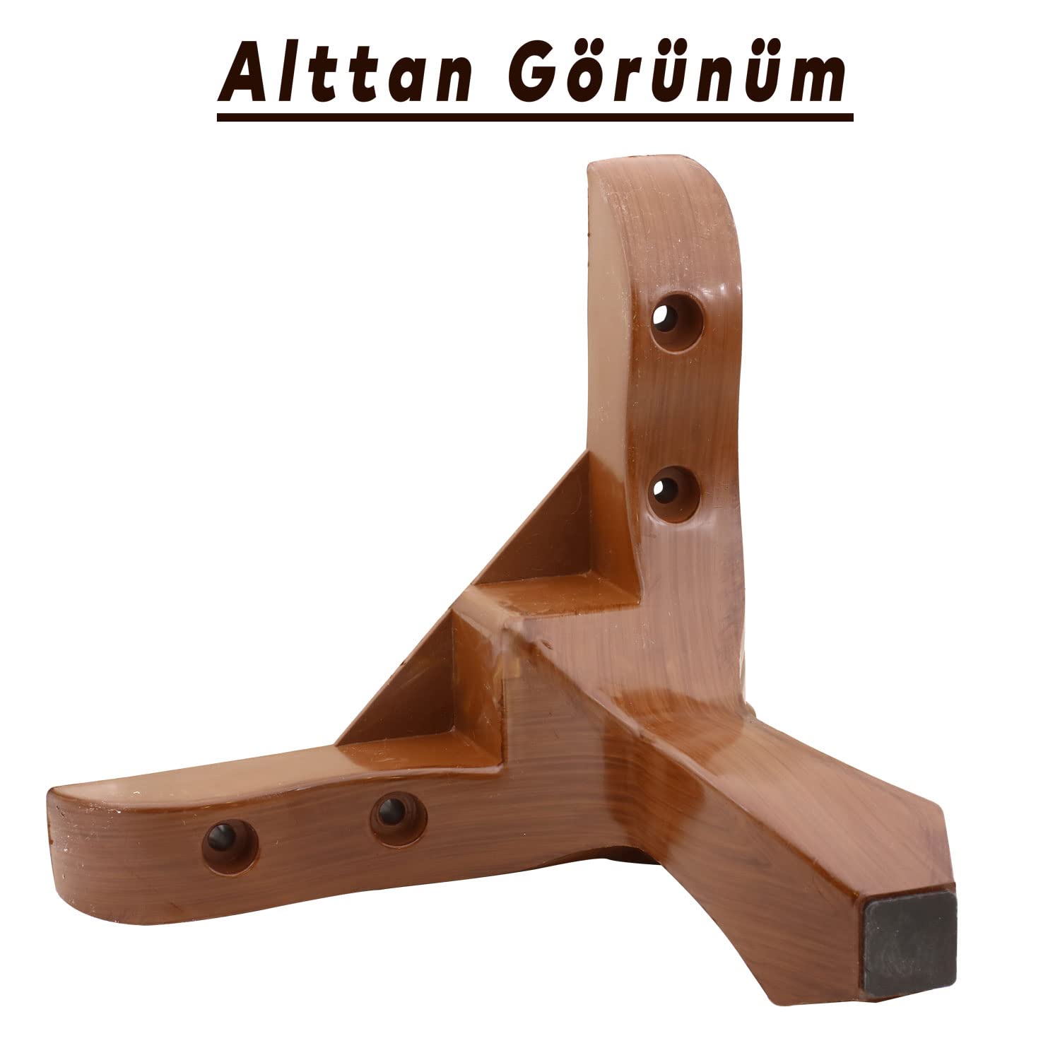 Badem10 Lukens Mobilya Kanepe Koltuk Ayağı Kahverengi Ahşap Desenli Baza Ayak 14 cm (4 ADET)