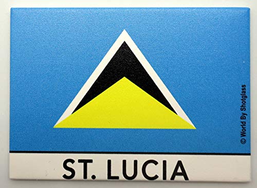 St. Lucia Flag Caribbean Fridge Collector's Souvenir Magnet 2.5" X 3.5"