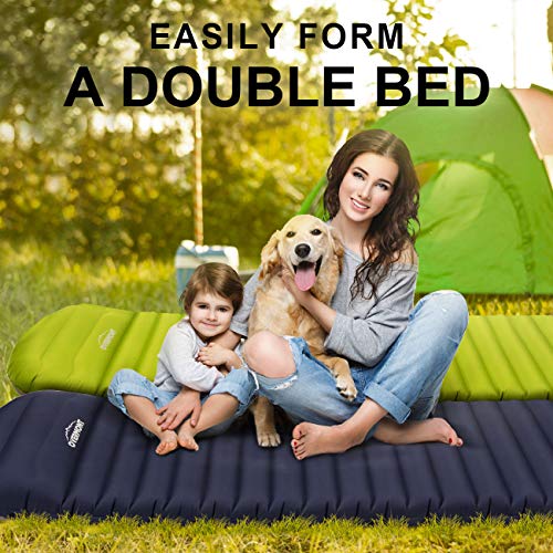 Overmont Large Sleeping Pad (74.8x27.5in) with Pillow 4.7in Extra Thickness Mat Ultralight Inflatable Camping Air Mattress for Backpacking Hiking Car Travel Waterproof with Carrying Bag - Thumbnail 6