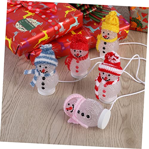 Uonlytech 2 Pçs Enfeites De Noel Santa Luz Da Noite Enfeite De Noel Luz De Boneco De Neve Brilhante