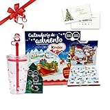 Farvisan Regalo Navidad, Calendario Adviento KlNDER, Chocolates, Vaso Santa, Chocolates con Leche, Surtido de Chocolate,...