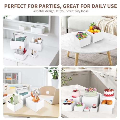8PCS Buffet Risers，Large Food Risers for Buffet Table, Dessert Table Display Set,Food Stands for Display Party，Collectibles Jewelry Display Stand, Acrylic Cube Boxes big size(10"-9"-8"-7"-6"-5"-4"-3") by TfruKiet - Image 7
