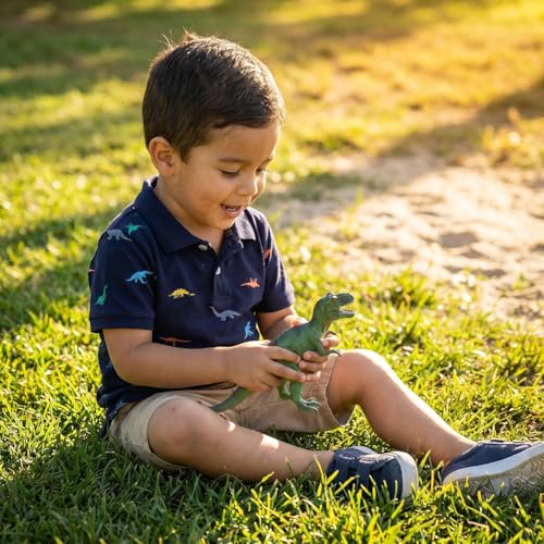 Image of Boys Dinosaur Graphic Collared Dress Polo Shirts for Child Toddler 2-7years