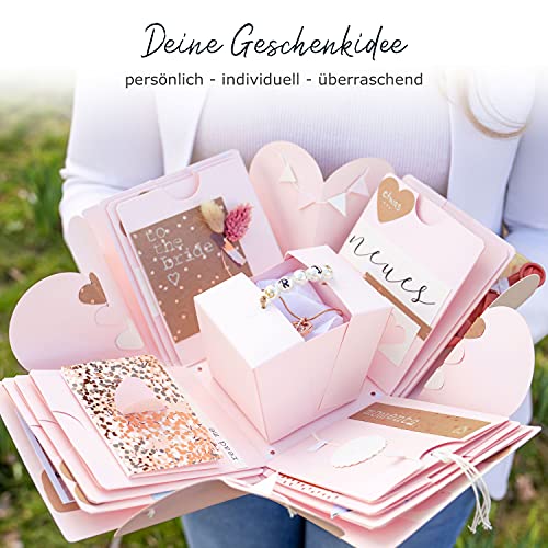 weddlyn® – Überraschungsbox – hochwertiges Papier & Verarbeitung – Explosionsbox mit modernen Stickern und Stift… – Bild 7