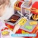 Restaurant Play Food Set Toy, 40+ PCS Fast Food Playset with Potato Cutter, Simulated Frying Effect & Lights, Order, Card & Drink Station, Interactive Role Play Toy Easter Birthday Gift for Boys Girls