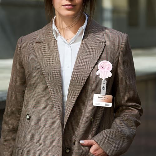 Andibro Ausweishalter Ausziehbar,Meerestiere Quallen der Ozeanserie Niedlich Schlüsselband Kartenhalter Ausweis Ausweishalter krankenschwester Lehrer für ID Badge Holder Kartenhalter Schlüsselkarten