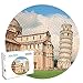 Rundes Puzzle für Erwachsene,1000 Pieces Jigsaw Puzzle for Adults Der Schiefe Turm Von Pisa Theme,Klassische Puzzles,Puzzle Erwachsene,Geschicklichkeitsspiel für die Ganze Familie 26.5x26.5inch