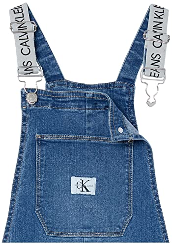 Calvin Klein Girls' Skinny Fit Stretch Denim Overalls, Delft Wash, 14 #TOP5
