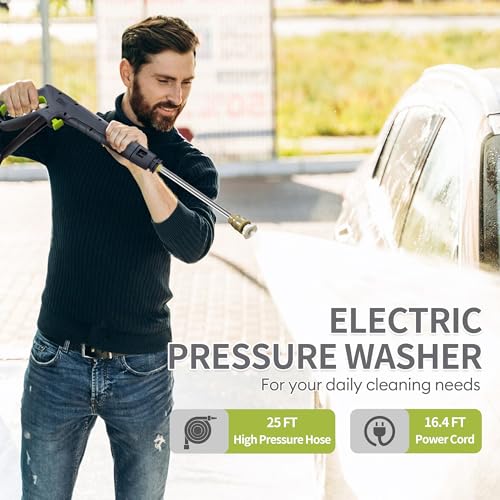 Electric Pressure Washer 4800PSI Max, 3.2GPM Foam Cannon for Cars, Floors, Garages