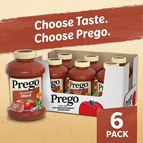 Prego Italian Tomato Pasta Sauce Flavored With Meat, 67 OZ Jar (Case of 6)
