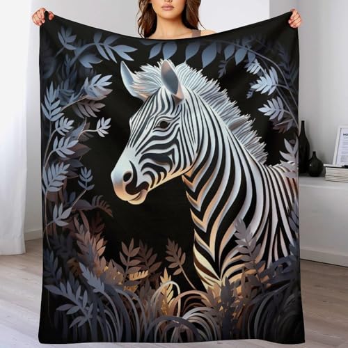Couverture chaude lavable en machine motif zèbre 130x150 - 2