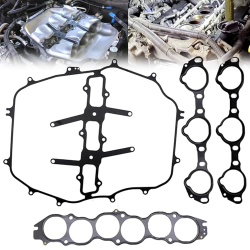 Image of XQSMWF Engine Intake Manifold Gasket Set Compatible with Nissan 350Z 2003-2006 & Infiniti G35 2003-2007 FX35 2003-2008 M35 2006-2008 3.5L V6 VQ35DE, Replaces 14036-AG000 14032-AM600 MS19332A MS964541