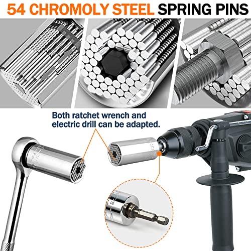 Mokoze Universal Socket Tool, Ratchet Wrench With 1/4"-3/4" (7Mm-19Mm) 105 Degree Right Angle Drill Attachment 4Pc Set For Daily Maintenance, Home Renovations Remodels #TOP2