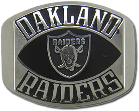 NFL Oakland Raiders Contemporary Style Ring, Size 10 Silver