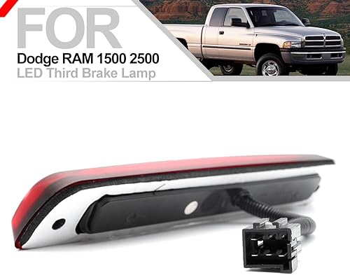 Miniatura 4 de LED Third 3rd Brake Light Rear Cargo Lamp High Mount Stop Light for 1994-2001 Dodge RAM 1500 2500 3500 Red Lens LED Center Mount Brake Stop Tail
