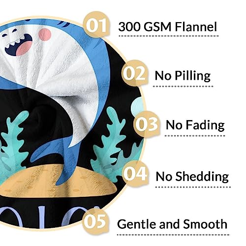 Shark Blanket Gifts - 40"x50" Cute Throw Blanket for Boys - Black Soft Fuzzy Blankets for Couch & Living Room
