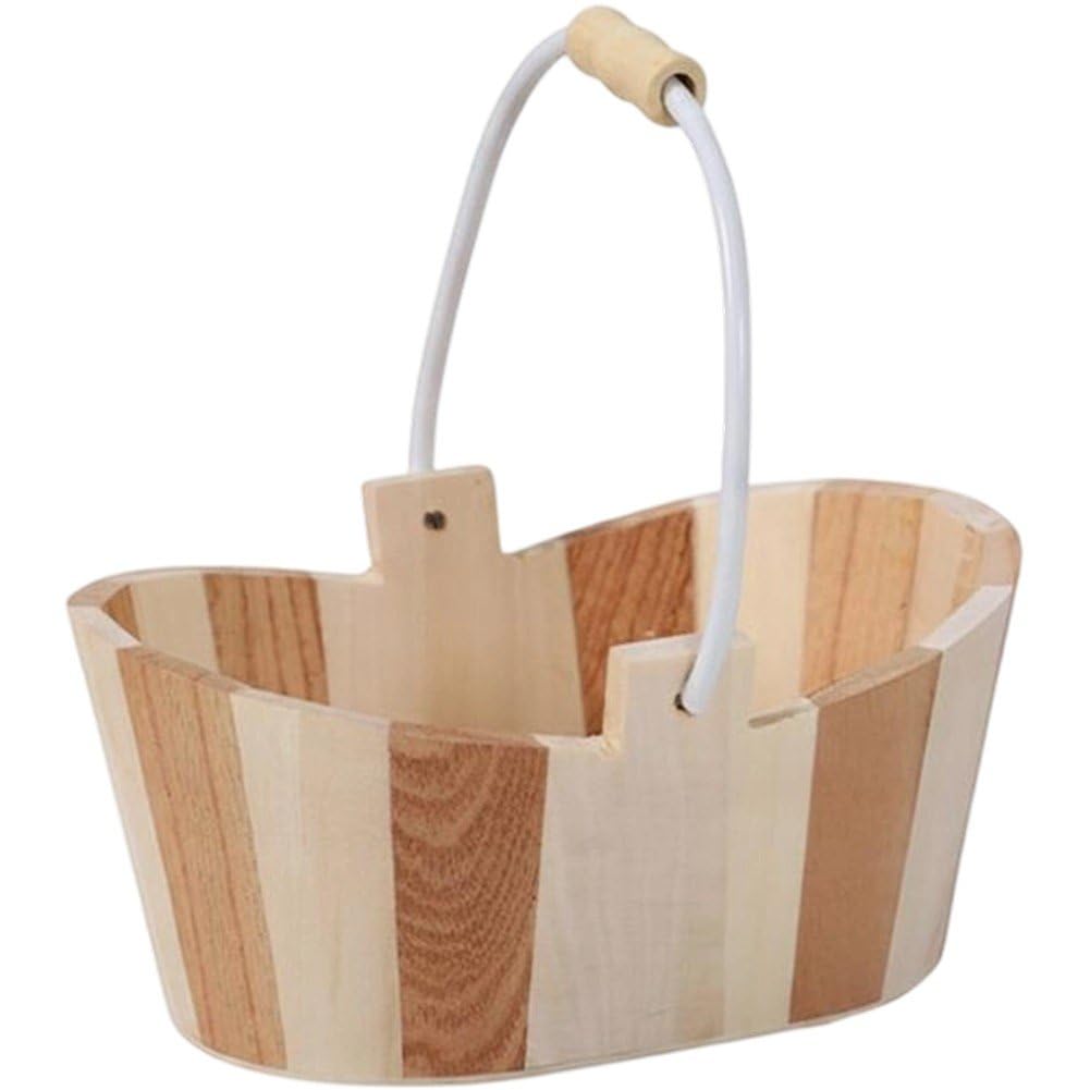 Sofezdo Portable Shower Caddy Basket, Wooden Caddy Organizer Bin Cleaning Caddy Bucket with Handle for Bathroom College Dorm