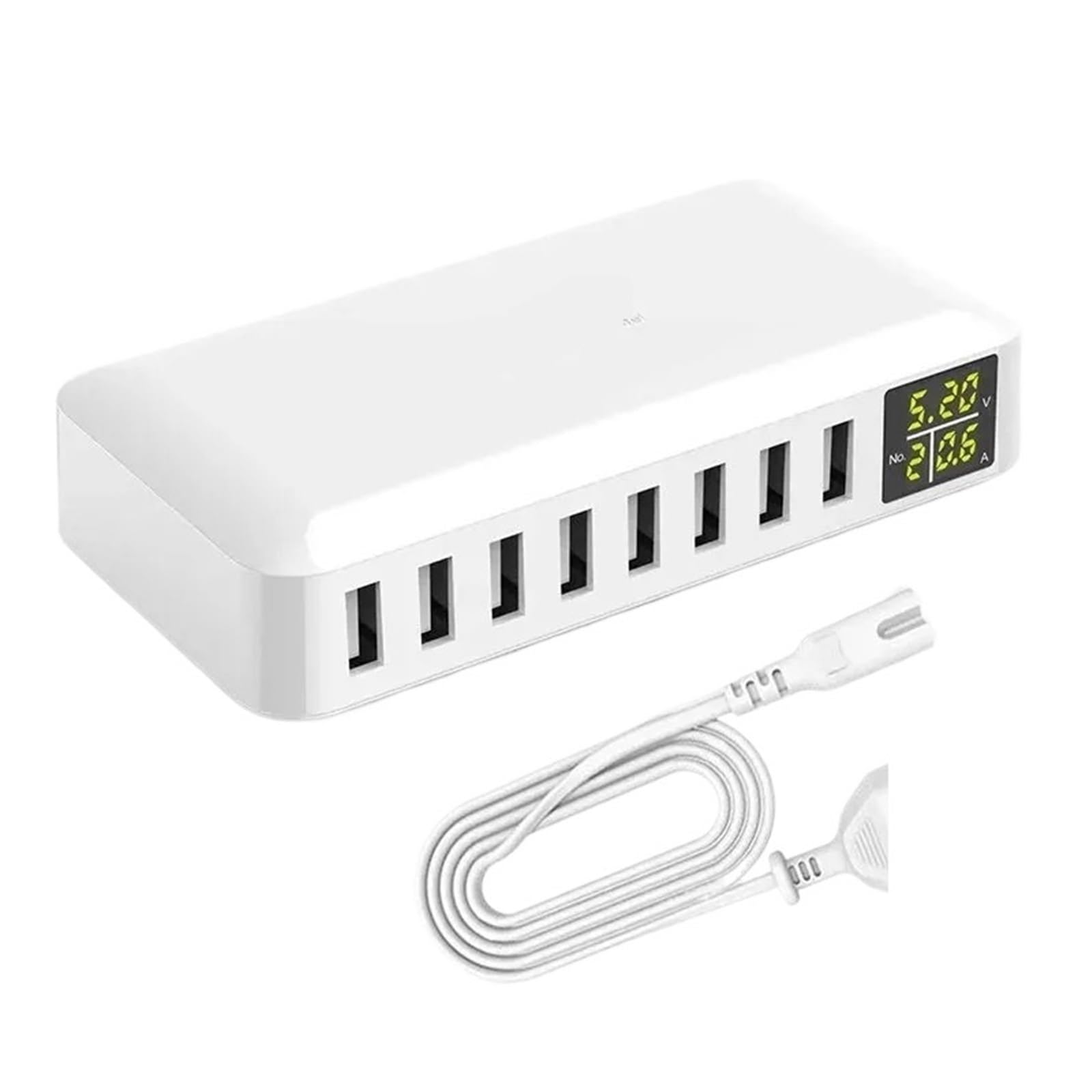 Ładowarka USB Z Cyfrowym Wyświetlaczem LED 40 W 8 A Maks. 2,4 A 8-portowa Ładowarka USB Hub Do Smartfonów I Innych Urządzeń Szybki Sejf