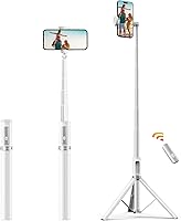 Vista 1 de ATUMTEK Trípode selfie stick de 62 pulgadas, trípode extensible de aluminio con control remoto Bluetooth recargable, compatible con teléfonos