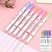 Produktbild Kyduu Textmarker, Kurven Textmarker, 6 Stück Magic bunte Marker Set, Curve Highlighter Pen Set, Farblich Fluoreszierender Markierungsstift,Dual Tip Pens mit 6 verschiedenen Kurvenformen,Textmarker Set