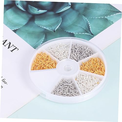 OSOLADY DIY Essential 1 Pack Sheep Eye Screws Threaded Hook Screws 600 Pcs Set for Home Hanging and Craft Projects