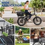 Fahrradkorb Hinten, Faltbarer Fahrradkorb Metall mit Herausnehmbarer Wasserdichter Tragetasche, Fahrradzubehör Rahmenkorb zum Transport von Hunden, Haustieren für E-Bike Mountainbike Citybike Cruiser