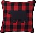 Buffalo Check 18" Bear Applique Lodge Style Accent Pillow