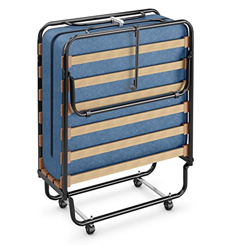Best Cot Mattress Which is Best: Top Durable and Portable Sleep Solutions 3 Giantex Folding Bed with Mattress for Adults, Rollaway Guest Beds w/Memory Foam Mattress & Metal Frame, Made in Italy, Cot Size Rollaway Bed, Portable Foldable Sleeper Bed for Home, 75