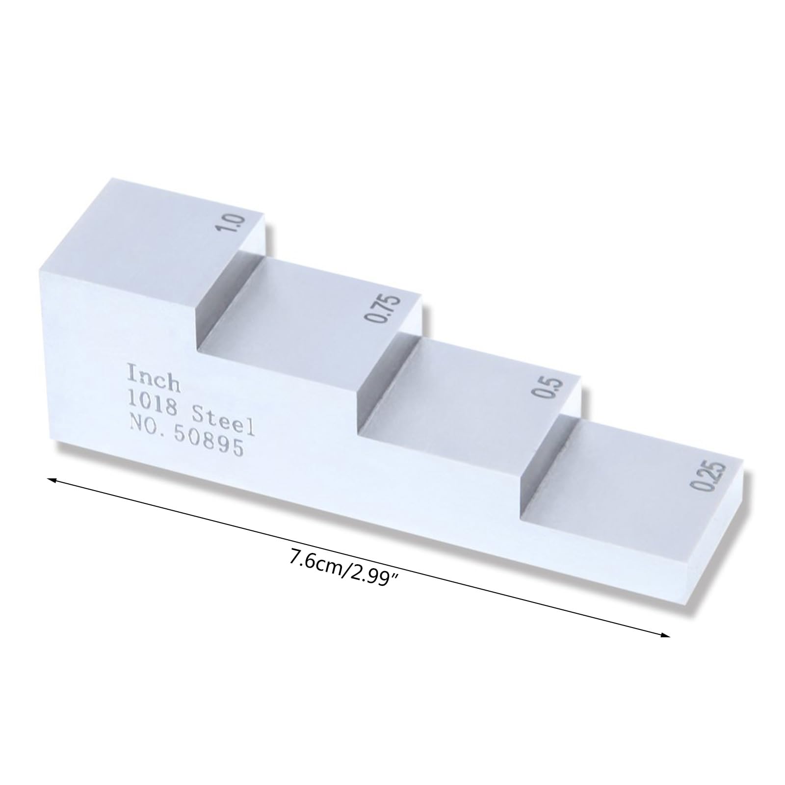4-stufiger UT Stufenkeil 1018 Stahl 0, 250/0, 500/0, 750/1, 00