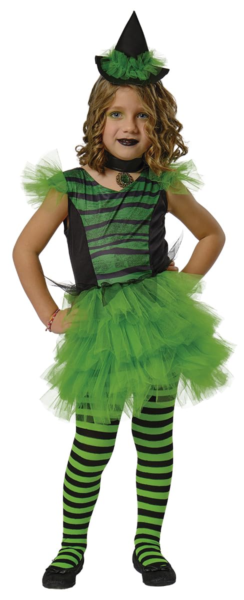 Rubie’s S8832-M Inf Green Glamorous Witch Costume Bruja, multicoloured, M (5-7 años)